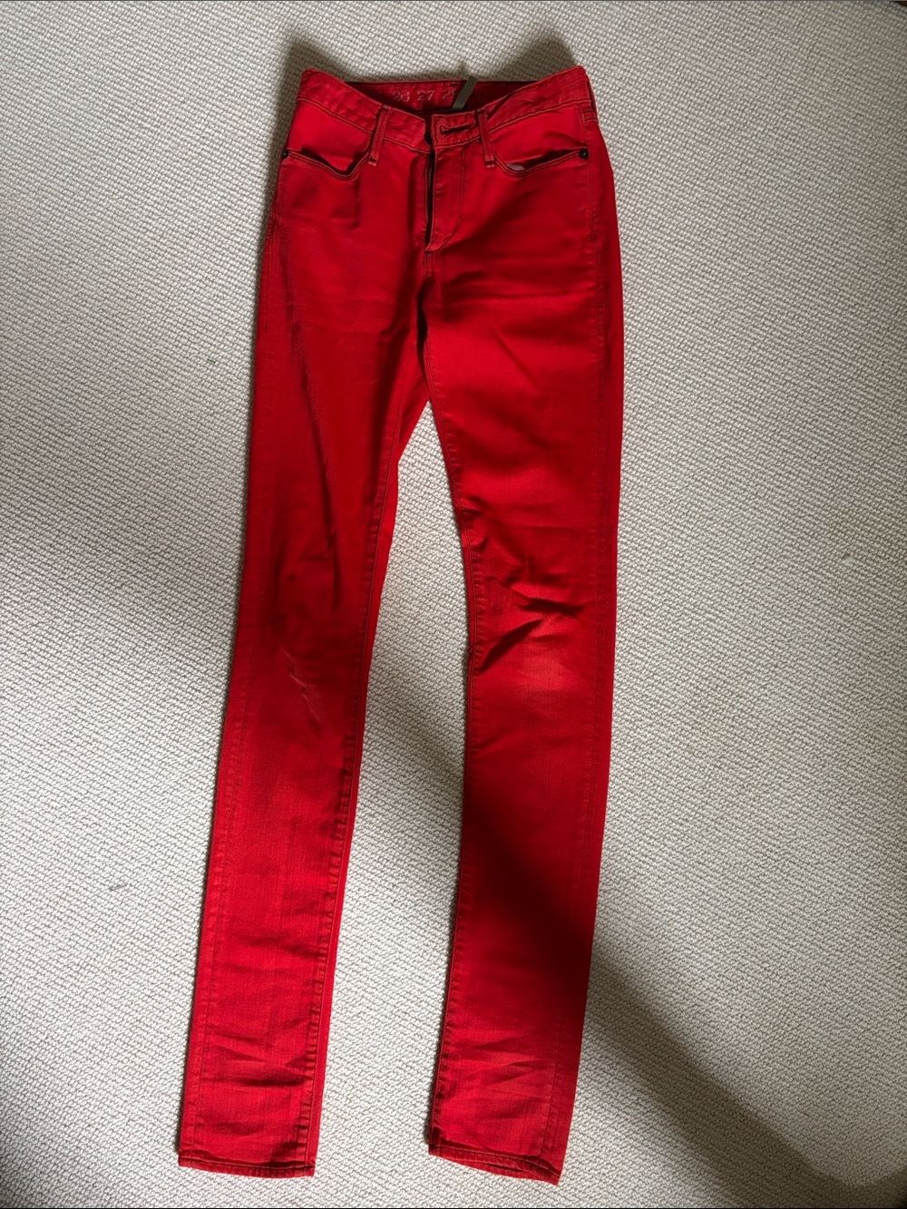 High-Rise Red Skinny Jeans for Women